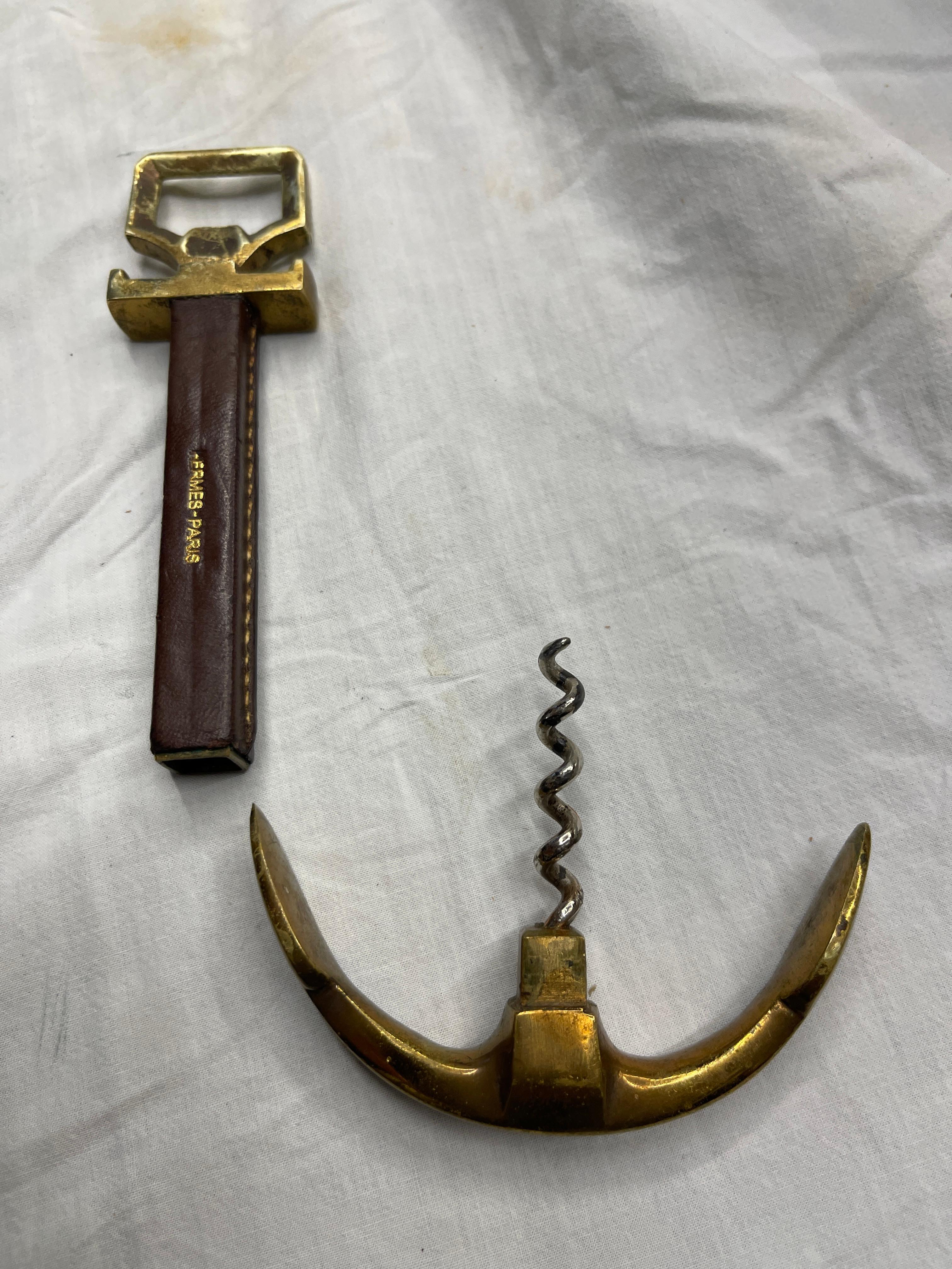 1950er Jahre Stitched Leder Korken Crew und Flaschenöffner von Hermès im Angebot 1