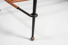 1950's Stitched Leather Desk by Jacques Adnet