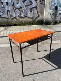 1950's Stitched leather desk by Jacques Adnet