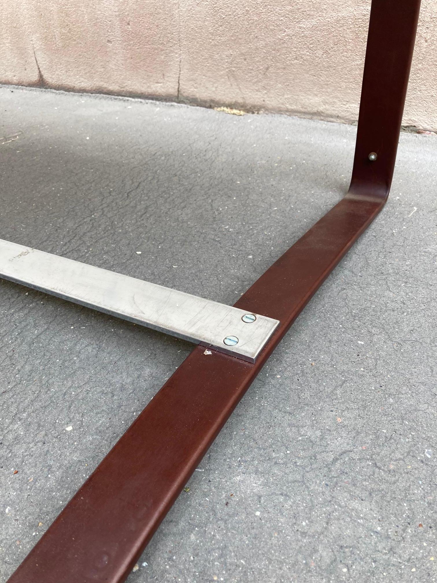 1950's Stitched Leather Desk by Jacques Adnet For Sale 2