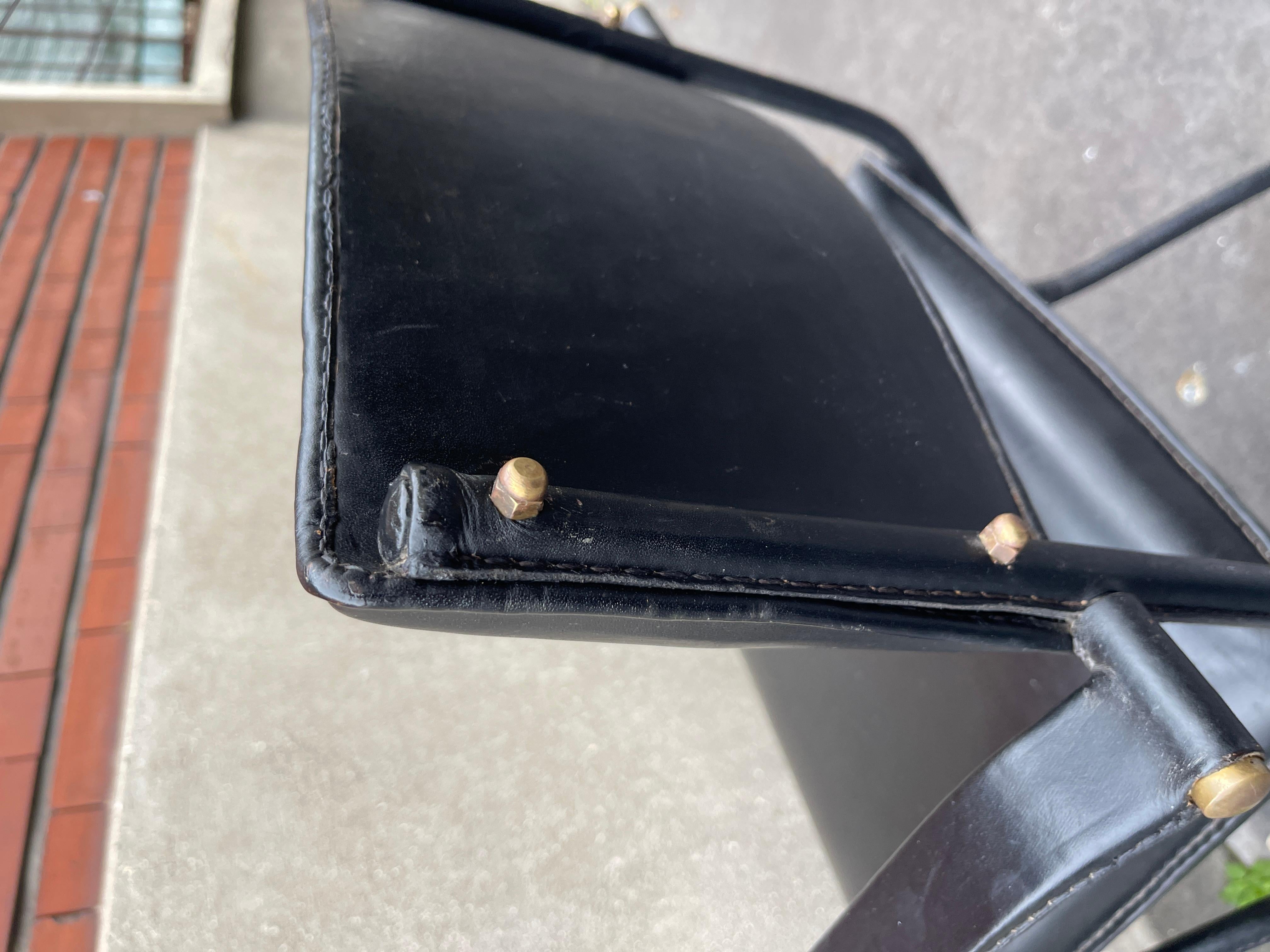 Brass 1950's Stitched leather 