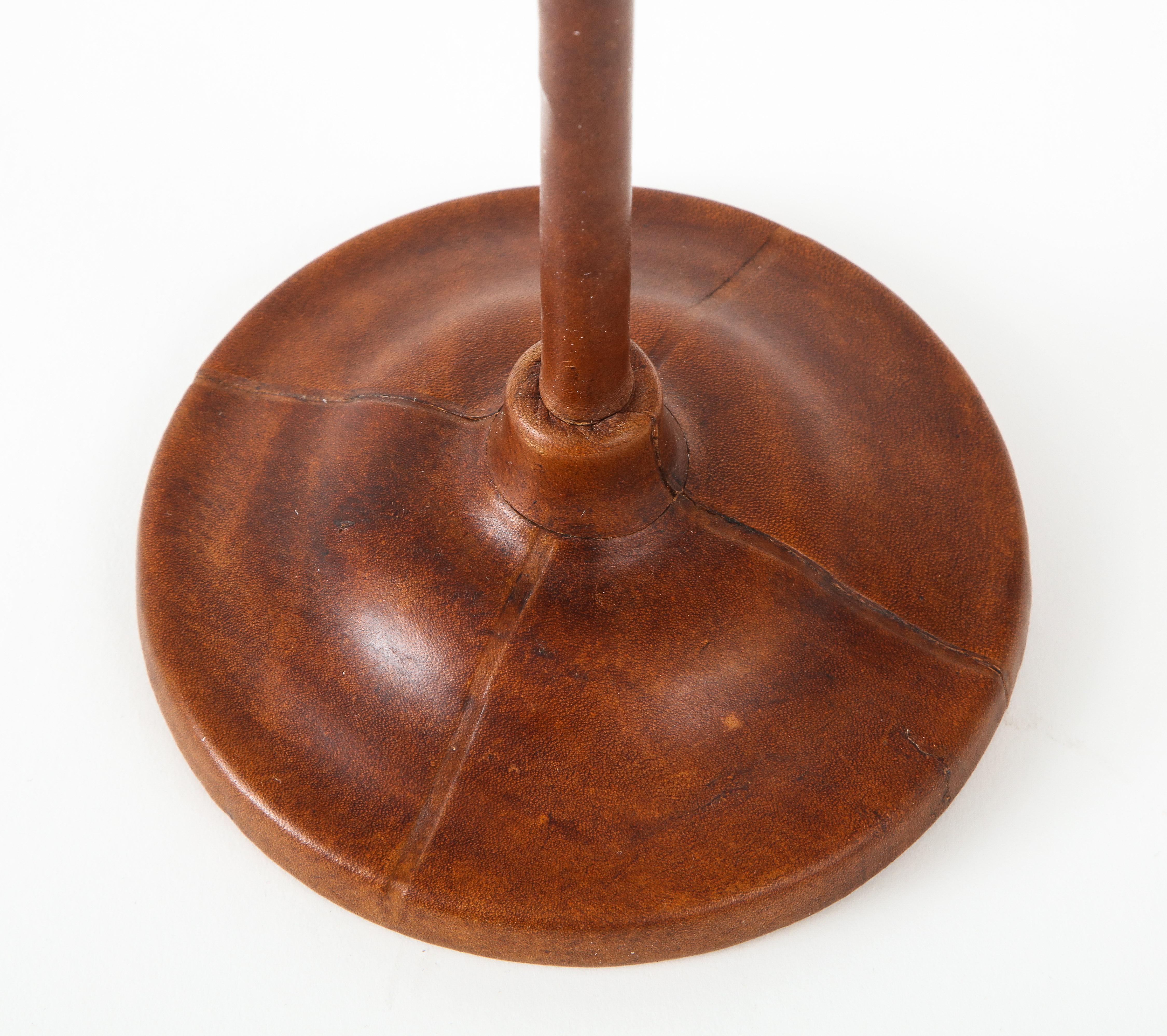 1950s Stitched Leather Fire Tools by Jacques Adnet 3