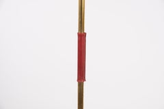 1950's Stitched Leather Floor Lamp by Jacques Adnet