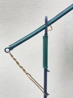 1950's Stitched leather Floor lamp By Jacques Adnet