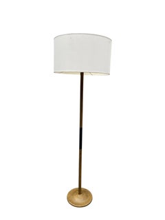1950's Stitched leather floor lamp by Jacques Adnet
