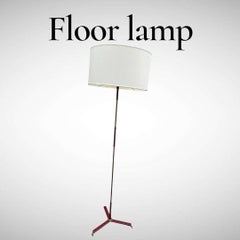 1950's Stitched leather floor lamp by Jacques Adnet