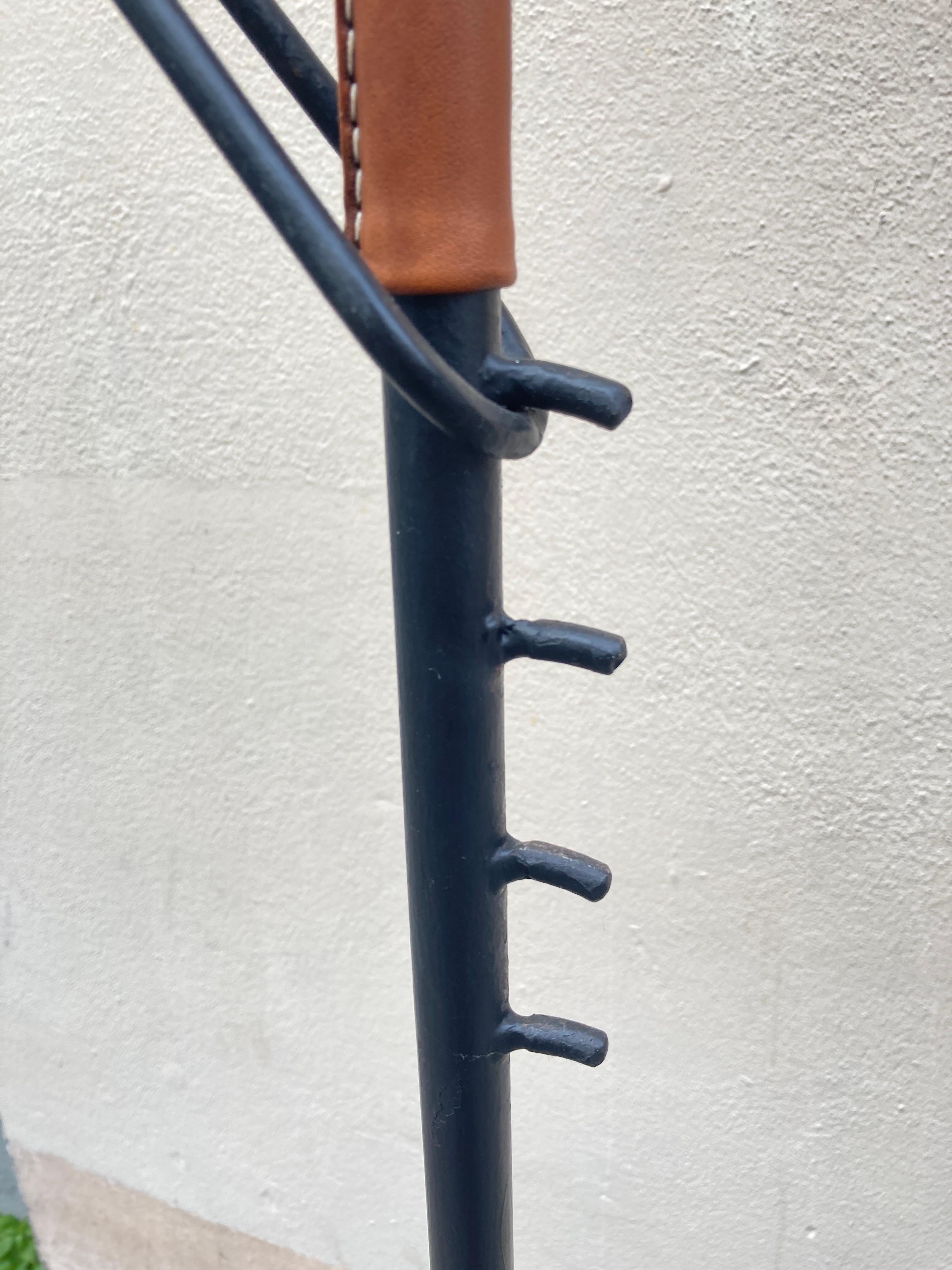 1950's Stitched leather Floor lamp By Jacques Adnet For Sale 2