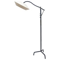 1950s Stitched Leather Floor Lamp by Jacques Adnet