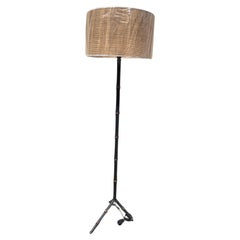 1950's Stitched leather floor lamp by Jacques Adnet