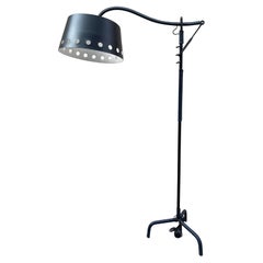 1950's Stitched leather floor lamp by Jacques Adnet