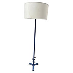 1950's Stitched leather floor lamp by Jacques Adnet