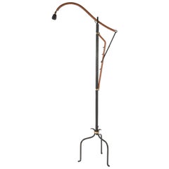 1950s Stitched Leather Floor Lamp