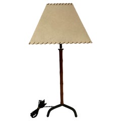 1950's Stitched leather lamp by Jacques Adnet