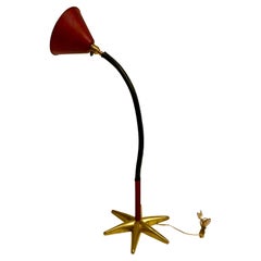 1950's Stitched Leather Lamp by Jacques Adnet