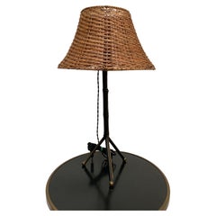 1950's Stitched leather lamp By Jacques Adnet