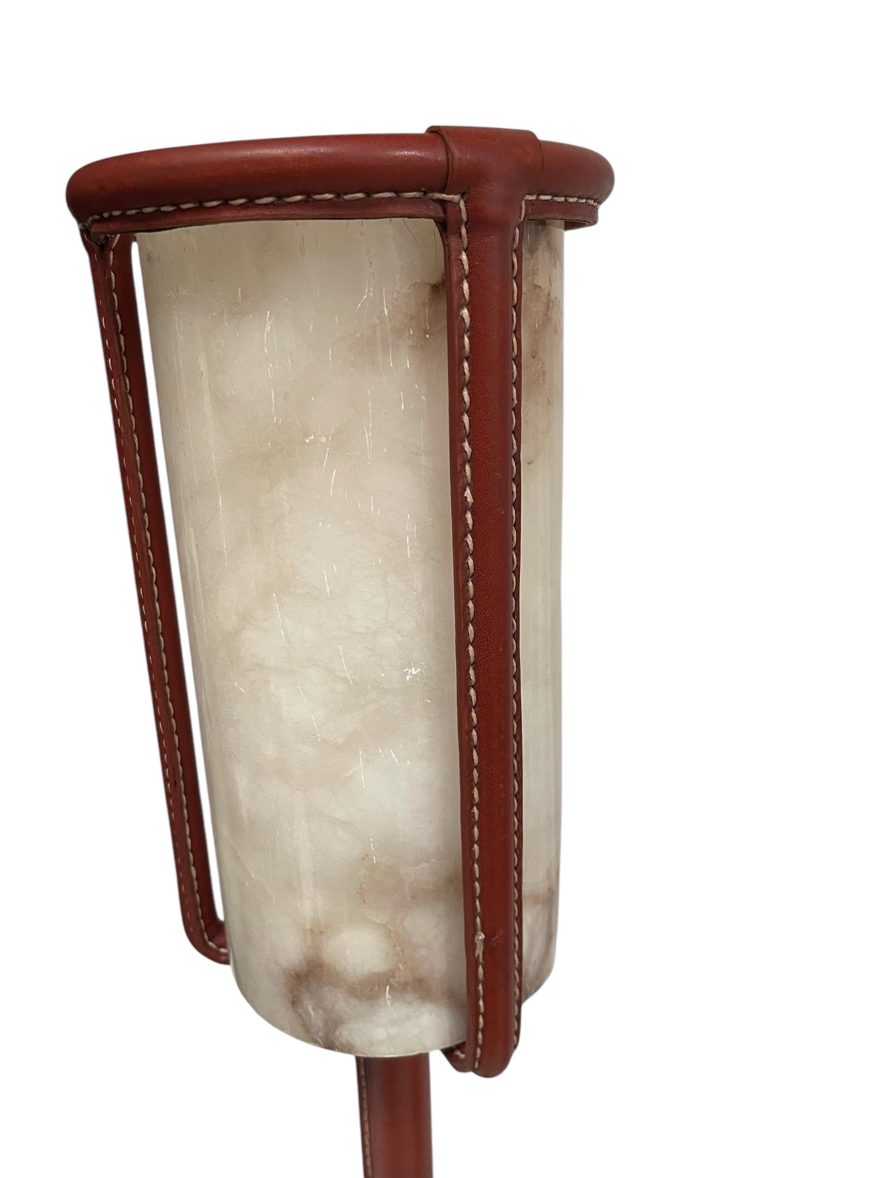 Milieu du XXe siècle Lampes en cuir Stitch by Jacques Adnet, 1950 en vente