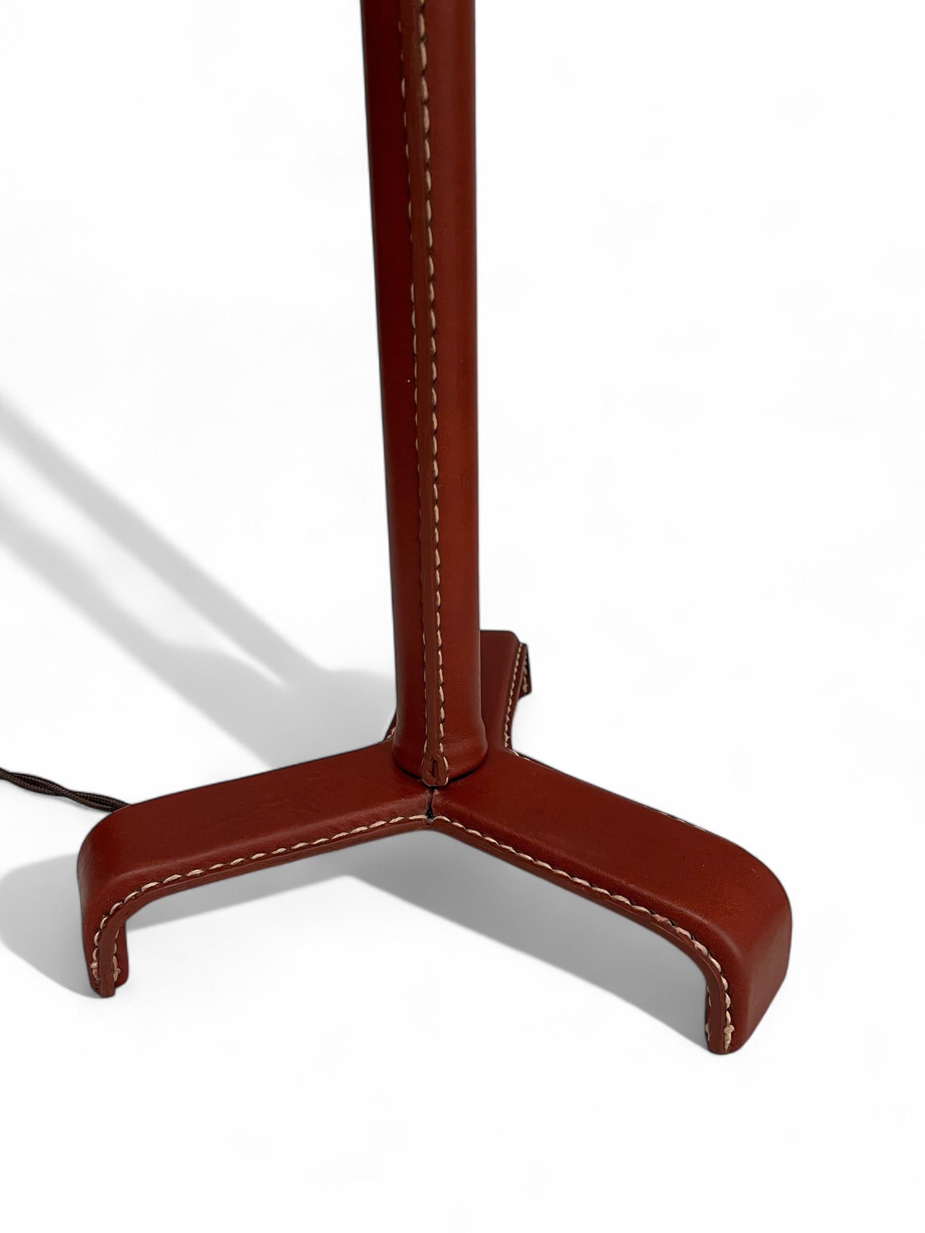 Cuir Lampes en cuir Stitch by Jacques Adnet, 1950 en vente