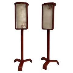 1950's Stitched leather lamps by Jacques Adnet