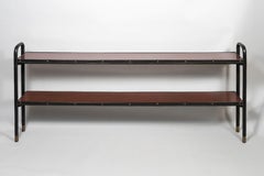 1950's Stitched Leather Long Shelve von Jacques Adnet