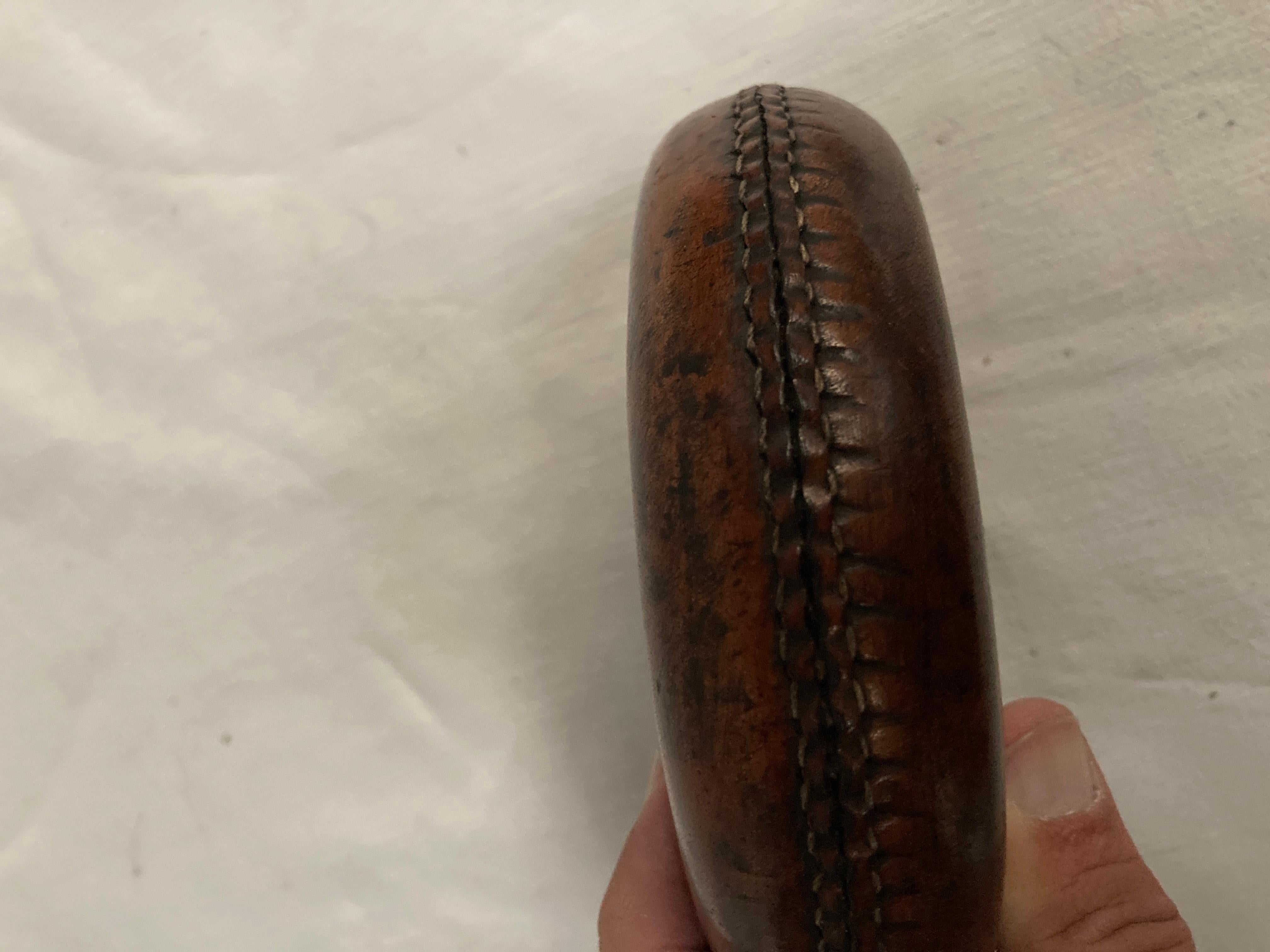 1950's Stitched Leather magnificent glass by Hermès
France