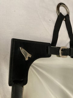 1950's Stitched leather mirror by Jacques Adnet