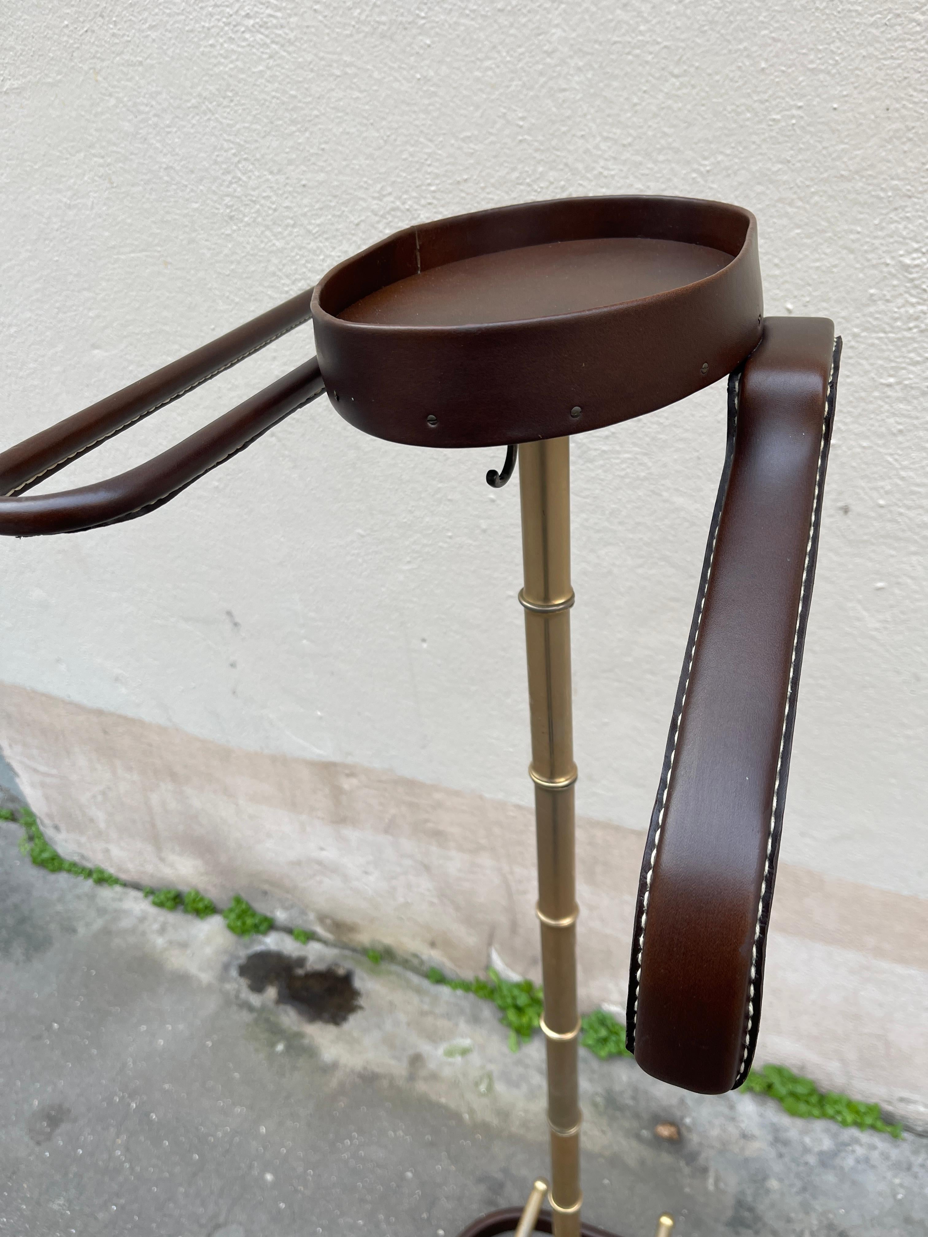 1950's Stitched leather night stand by Jacques Adnet For Sale 2