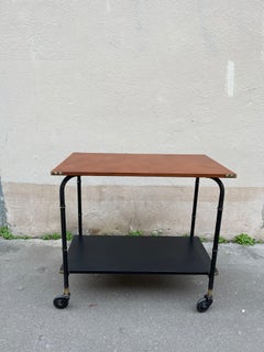 1950's Stitched leather occasional table by Jacques Adnet