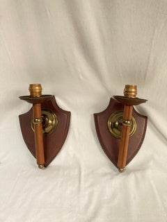 Appliques en cuir Stitch par Jacques Adnet, années 1950