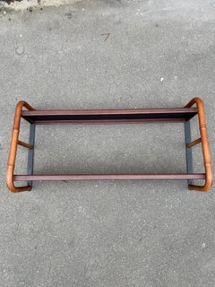 1950's Stitched Leather shelve by Jacques Adnet