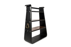 1950s Stitched Leather Shelves by Jacques Adnet