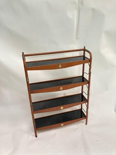 1950's Stitched Leather shelves by Jacques Adnet