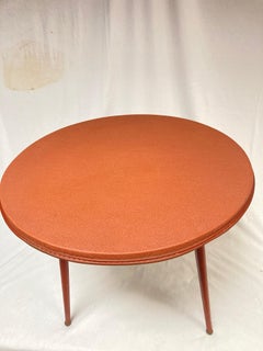 1950's Stitched leather Side table by Jacques Adnet