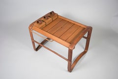 1950er Jahre Genähter Lederbeistelltisch von Jacques Adnet