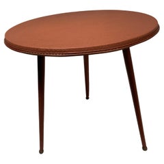 1950's Stitched leather Side table by Jacques Adnet