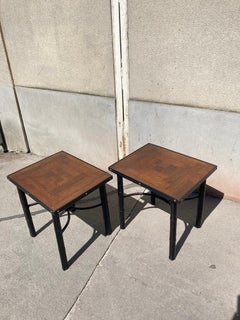 1950's Stitched leather side tables by Jacques Adnet