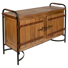 1950's Stitched Leather Sideboard by Jacques Adnet