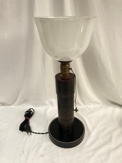 1950's Stitched leather table lamp by Hermès and Paul Dupré-Lafon