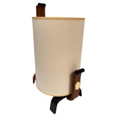 1950's Stitched Leather table lamp by Jacques Adnet