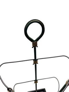 1950's Stitched leather umbrella stand by Jacques Adnet