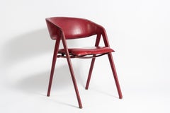 1950s Stitched Leather UNESCO Armchair by Jacques Adnet