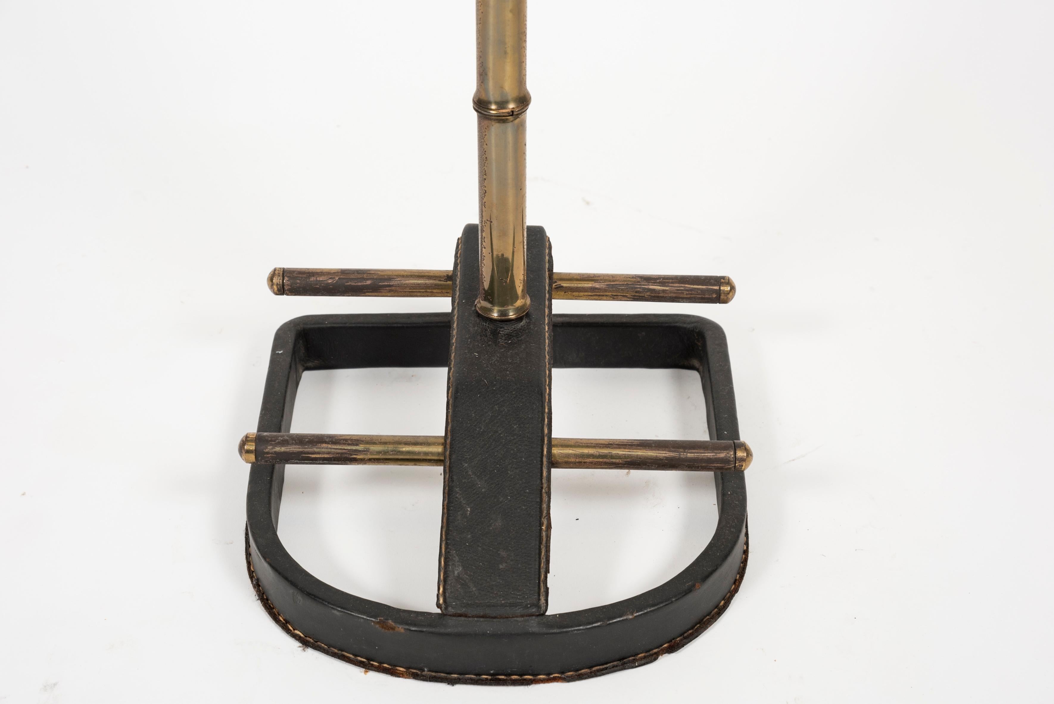 1950s Stitched Leather Valet by Jacques Adnet In Good Condition For Sale In Bois-Colombes, FR