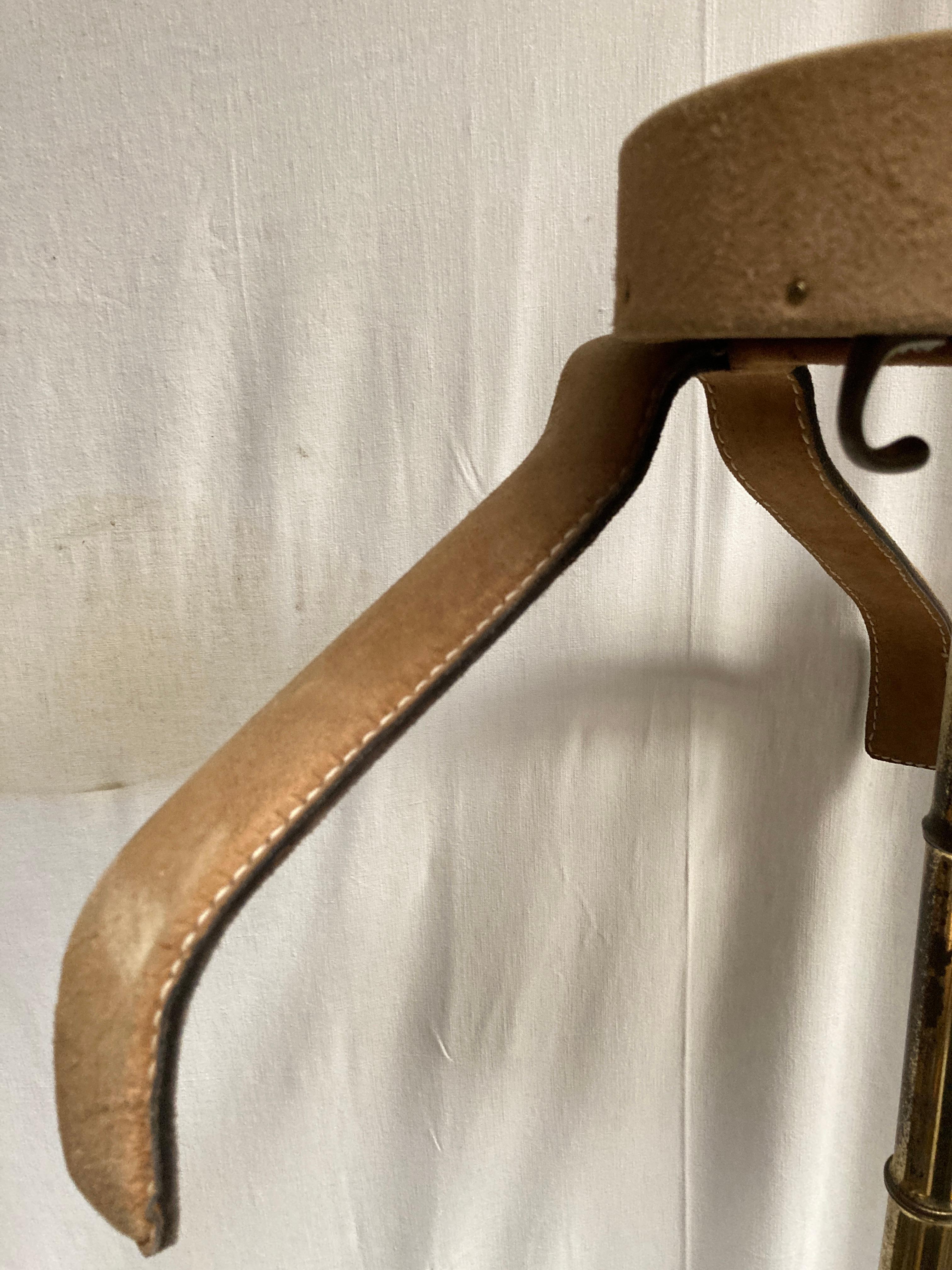 1950's Stitched leather valet by Jacques Adnet For Sale 1