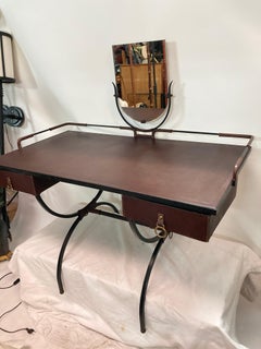 Vanità in pelle Stitch by Stitch di Jacques Adnet degli anni '50