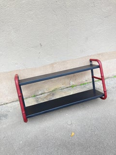 1950er Jahre Genähte Lederwandregale von Jacques Adnet