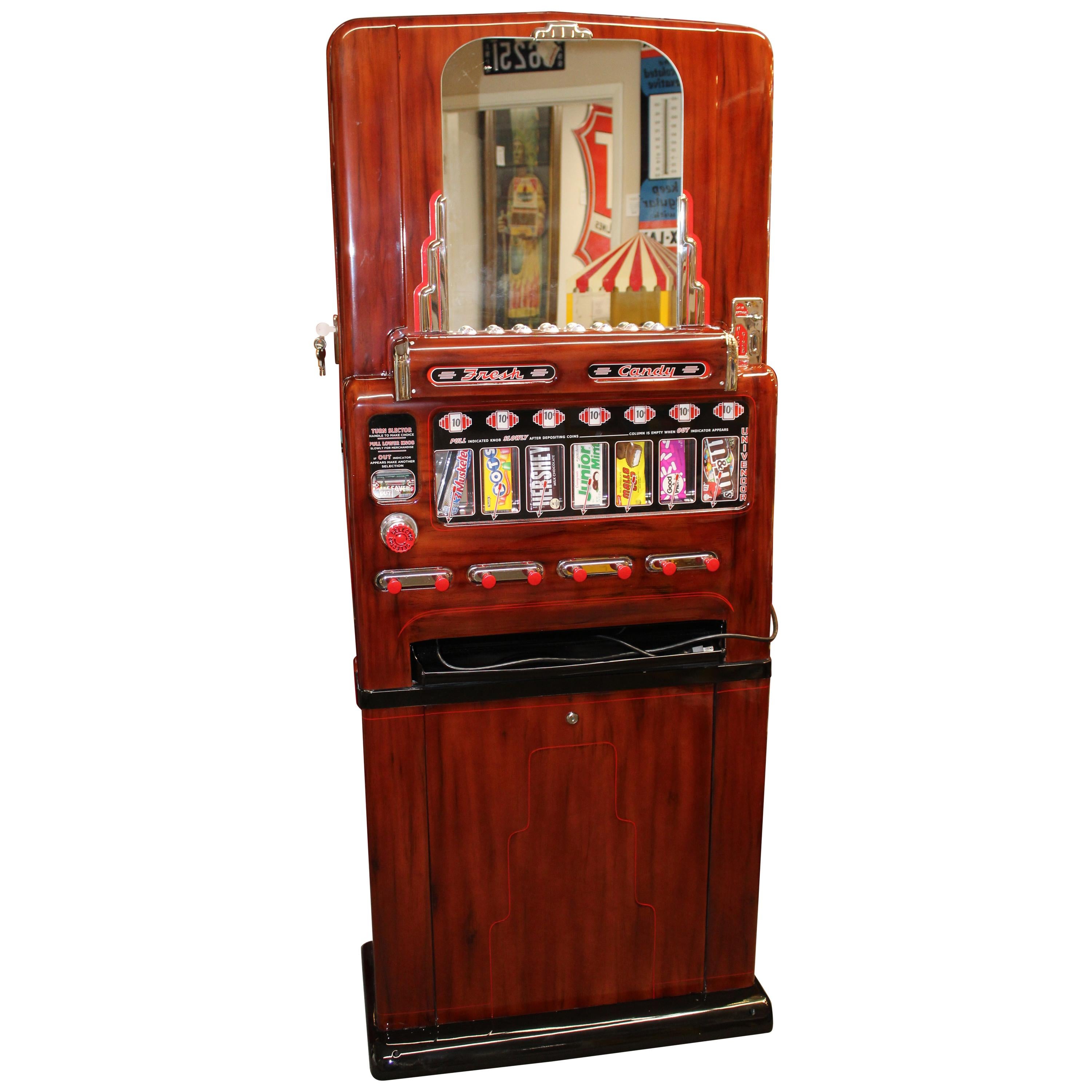 1950s Stoner Univendor Theater Candy Eight Pull Dispenser Vending Machine For Sale