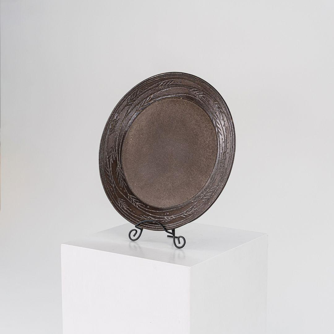 Moderne Plat en grès des années 1950 par Nancy Wickham Boyd Studio en vente