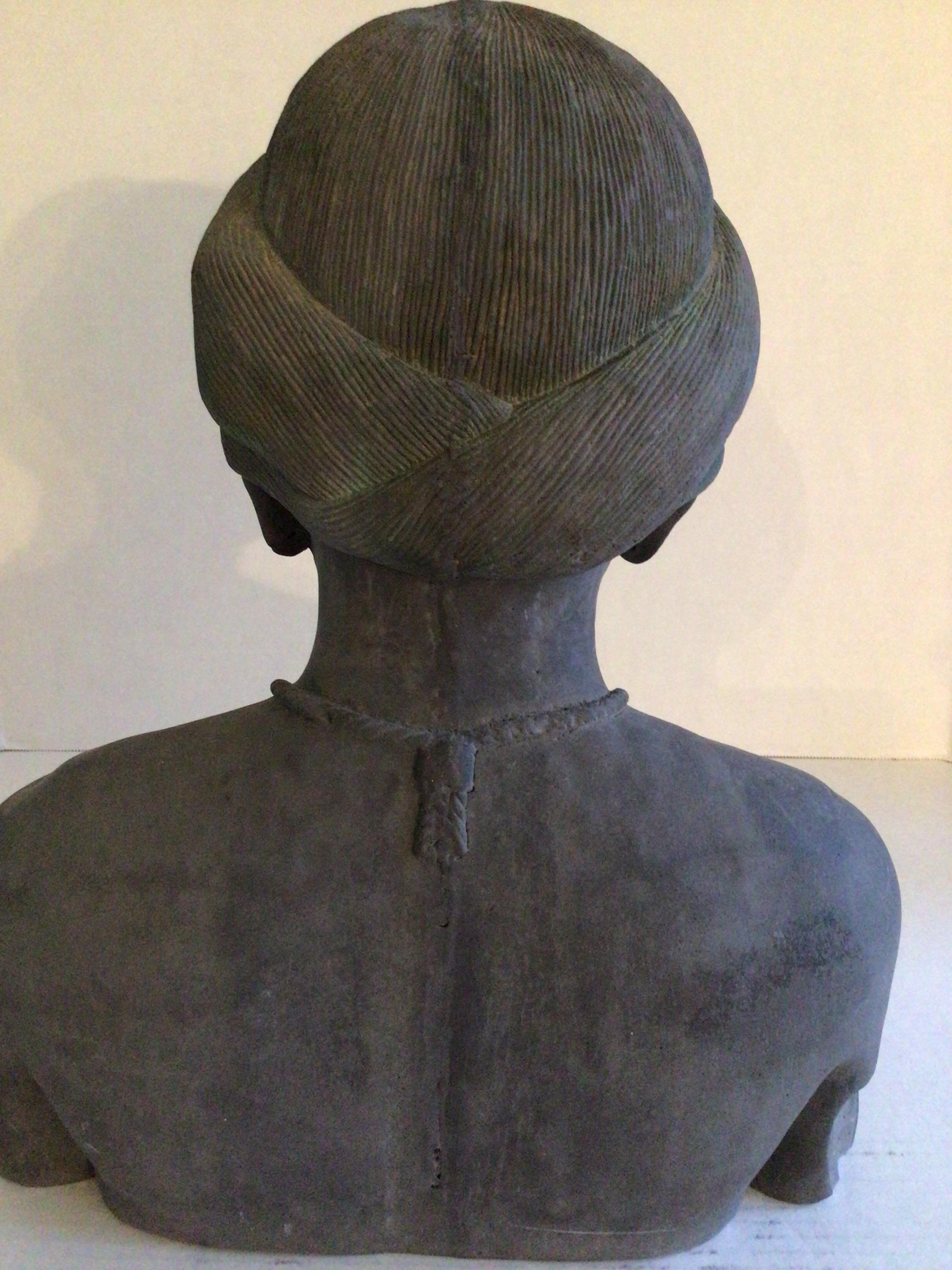 Mid-20th Century 1950s Stoneware Sculpture of Tribal Woman For Sale