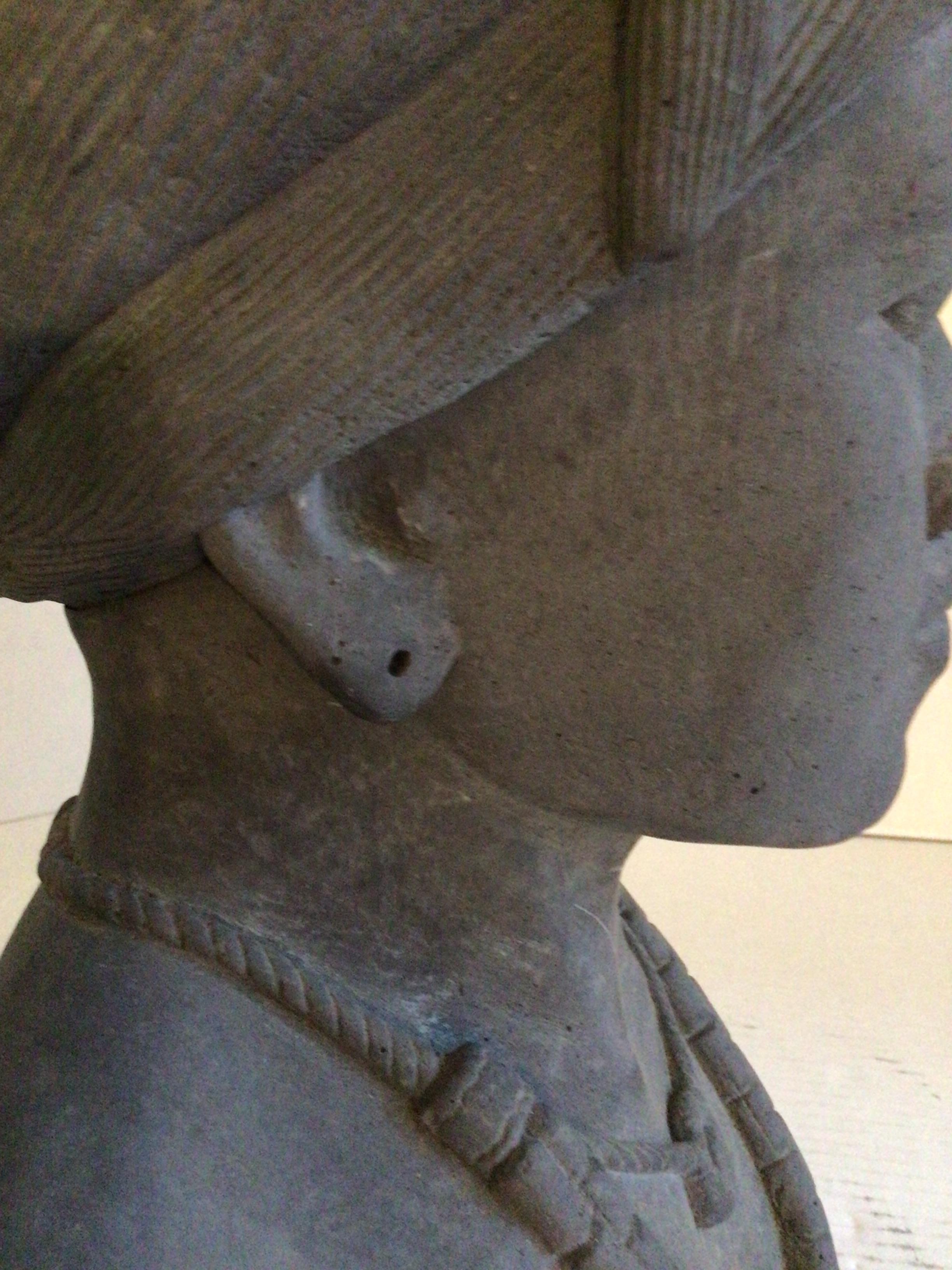 1950s Stoneware Sculpture of Tribal Woman For Sale 4