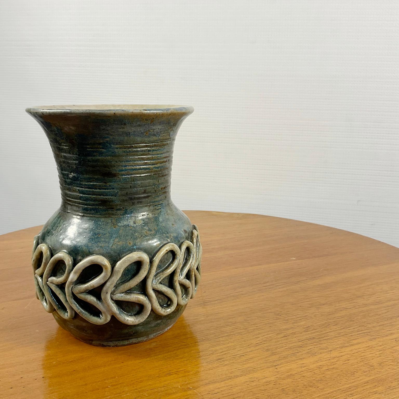 Metà XX secolo Vaso in gres di André Rozay proveniente dal villaggio di ceramiche di La Borne Francia anni '60 in vendita