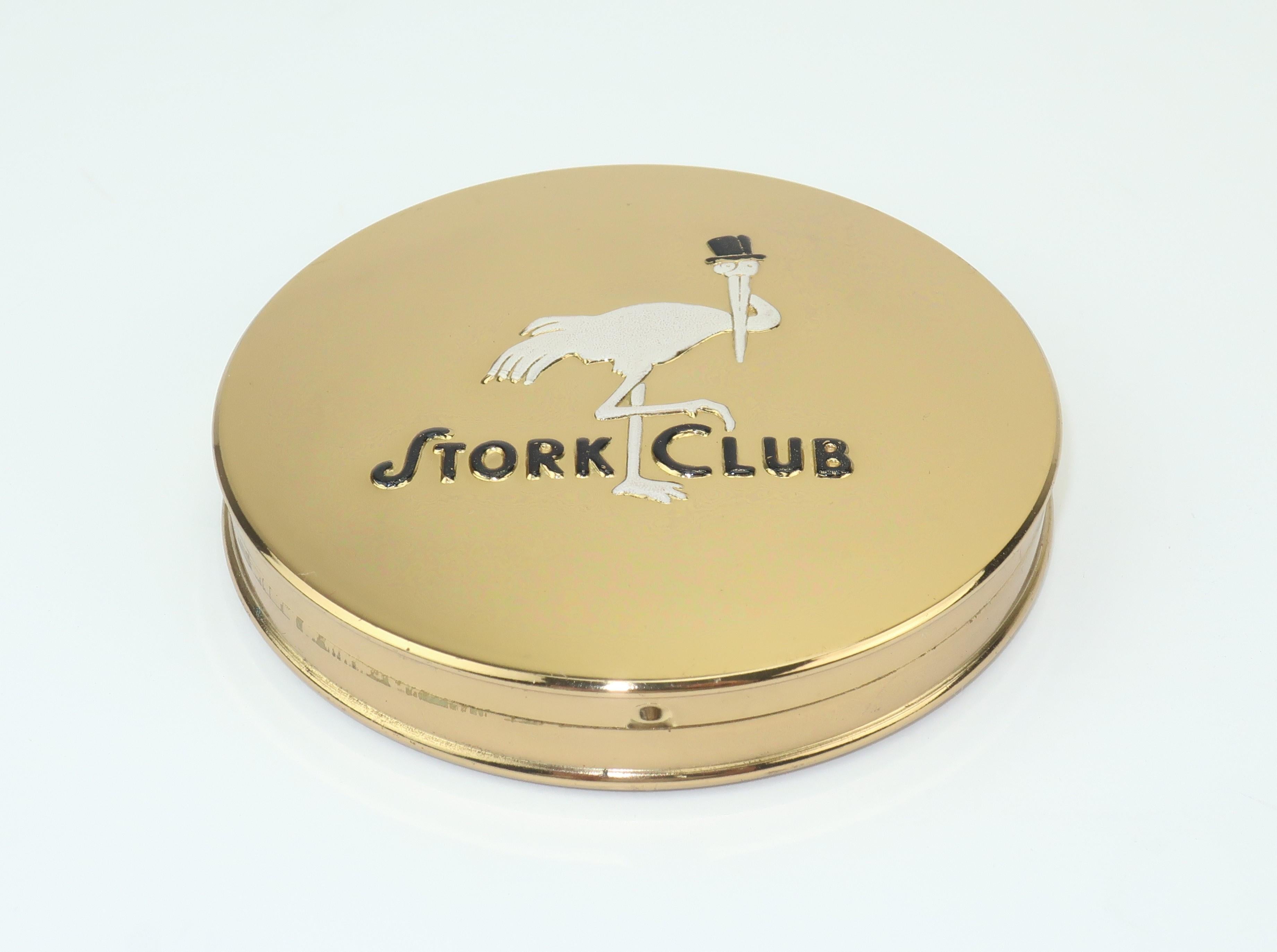 Women's 1950's Stork Club Souvenir Mirrored Powder Compact